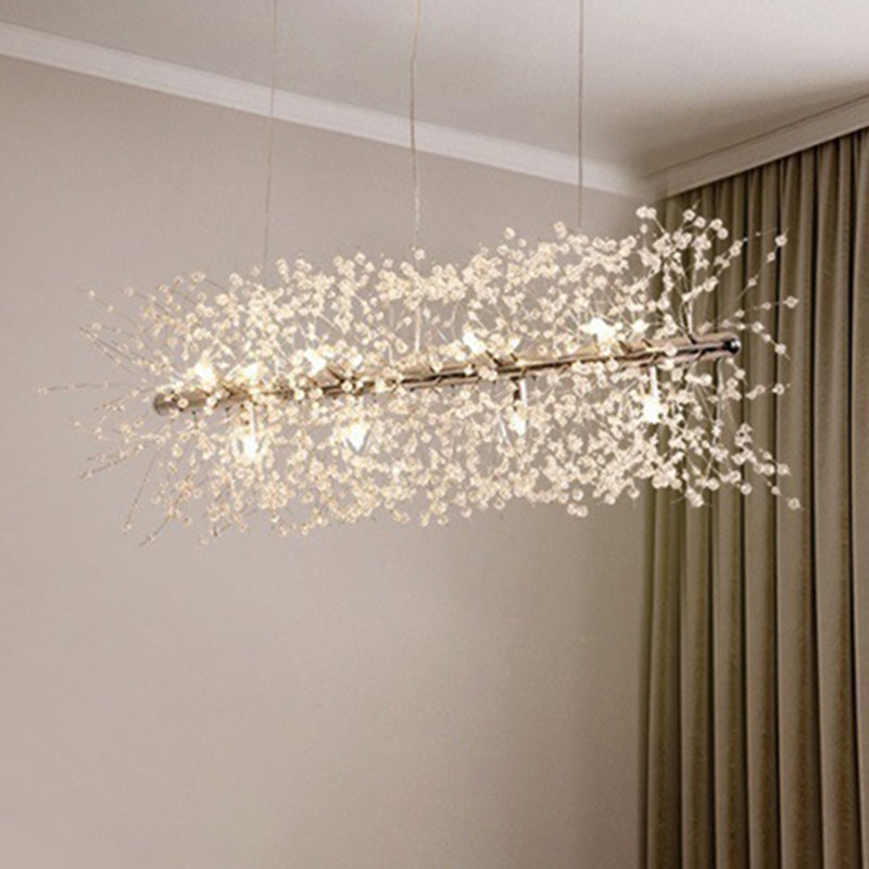 Nordic Style Iron Hanging Lamp Rectangle Shape Island Light Fixture for Bedroom