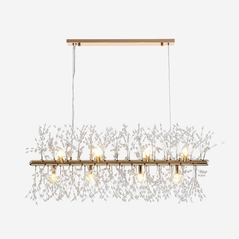 Nordic Style Iron Hanging Lamp Rectangle Shape Island Light Fixture for Bedroom
