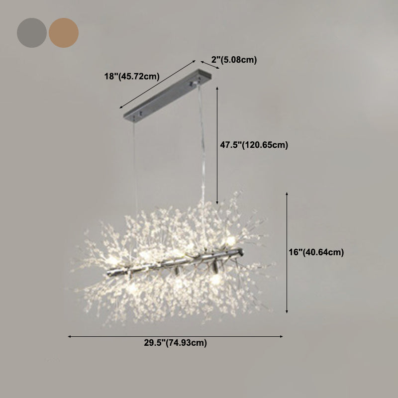 Nordic Style Iron Hanging Lamp Rectangle Shape Island Light Fixture for Bedroom