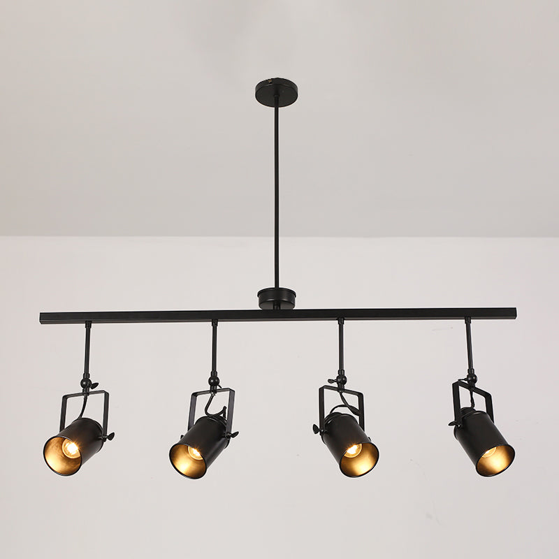 Industrial Style Iron Hanging Lamp Cylinder Shape Island Light Fixture for Bedroom