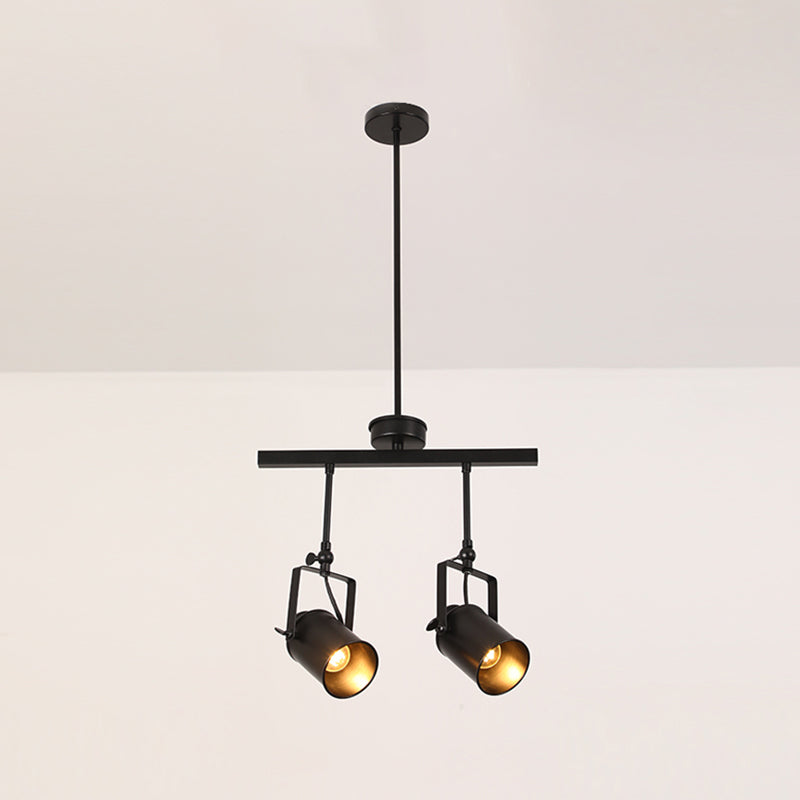 Industrial Style Iron Hanging Lamp Cylinder Shape Island Light Fixture for Bedroom