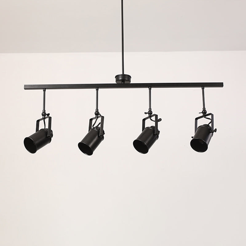 Industrial Style Iron Hanging Lamp Cylinder Shape Island Light Fixture for Bedroom