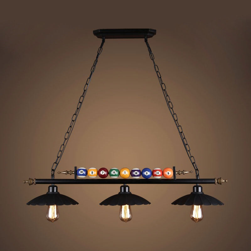 Industrial Style Hanging Lamp Bowl Shape Island Light Fixture for Bar (Included Balls)