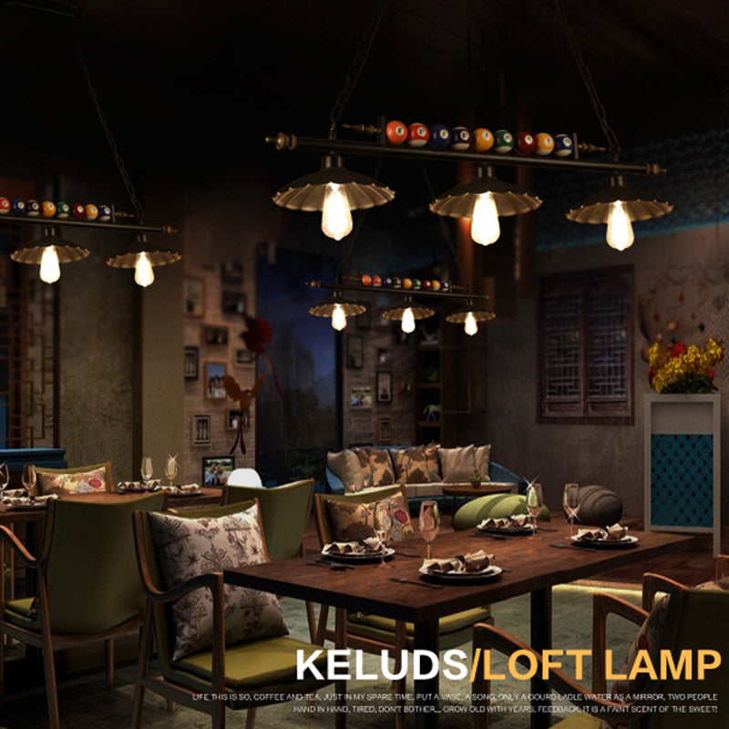 Industrial Style Hanging Lamp Bowl Shape Island Light Fixture for Bar (Included Balls)