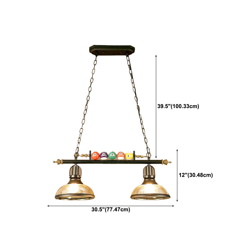 Industrial Style Hanging Lamp Bowl Shape Island Light Fixture for Bar (Included Balls)