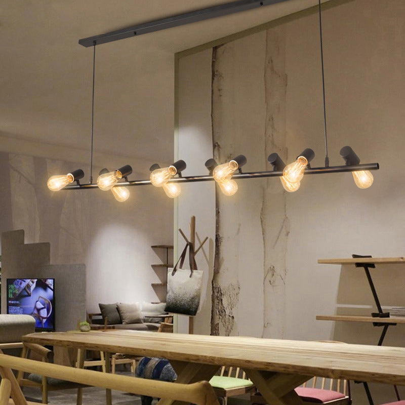 Industrial Hanging Lamp Black Kitchen Island Light with Metal