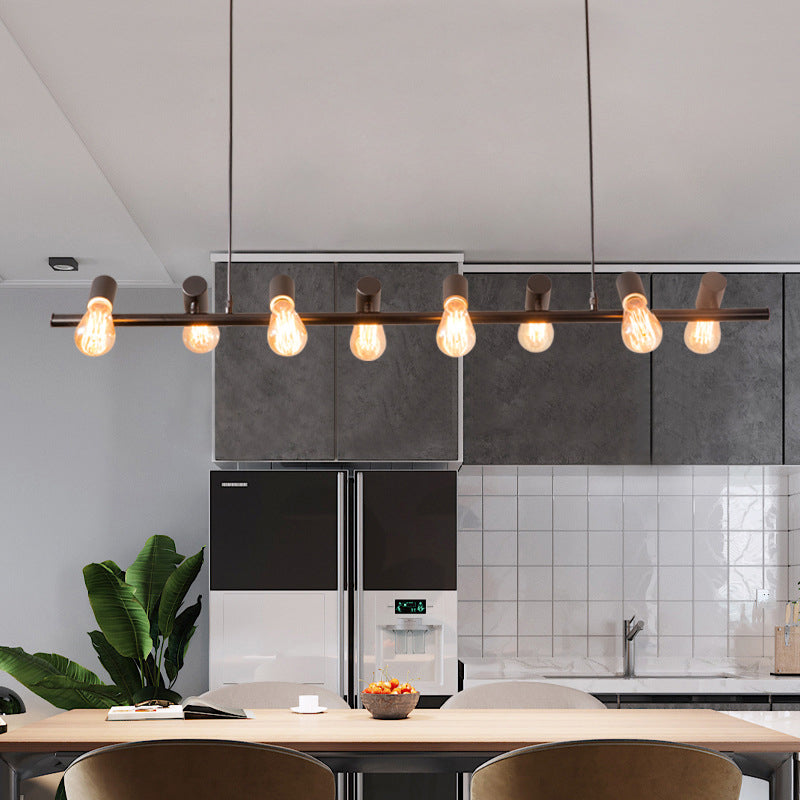 Industrial Hanging Lamp Black Kitchen Island Light with Metal