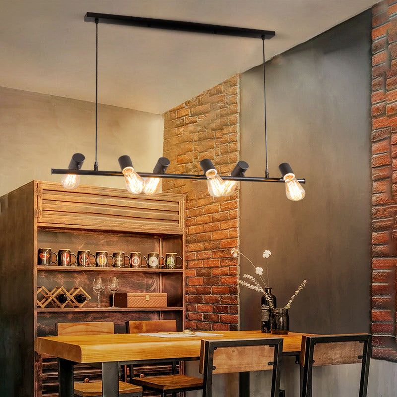 Industrial Hanging Lamp Black Kitchen Island Light with Metal