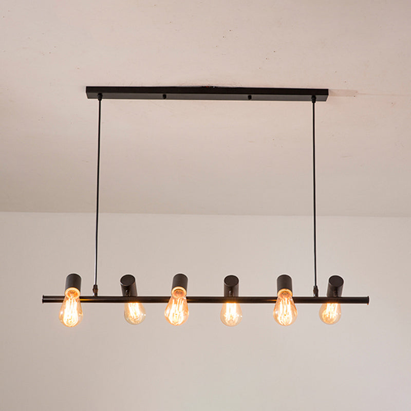 Industrial Hanging Lamp Black Kitchen Island Light with Metal