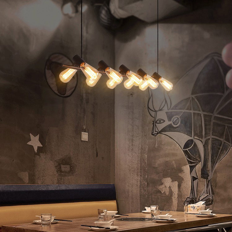 Industrial Hanging Lamp Black Kitchen Island Light with Metal