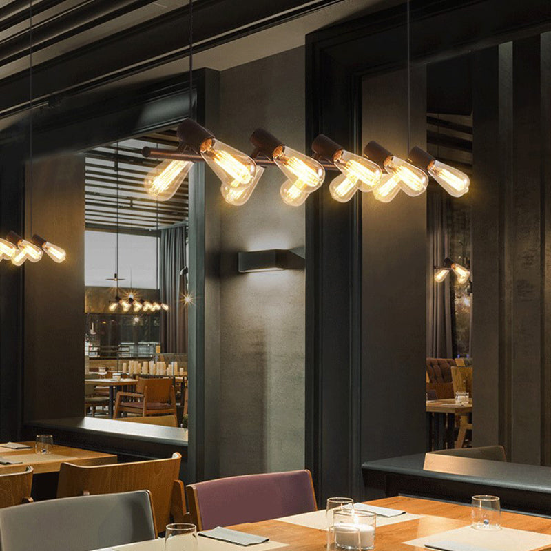 Industrial Hanging Lamp Black Kitchen Island Light with Metal