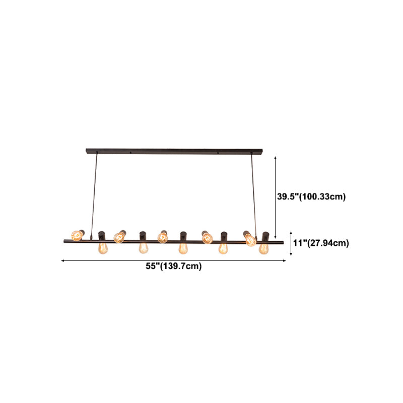 Industrial Hanging Lamp Black Kitchen Island Light with Metal