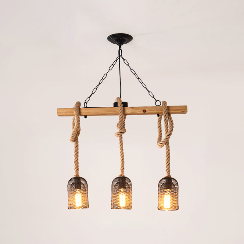 Industrial Pendant Lighting Wood Beam Island Light Fixtures for Restaurant