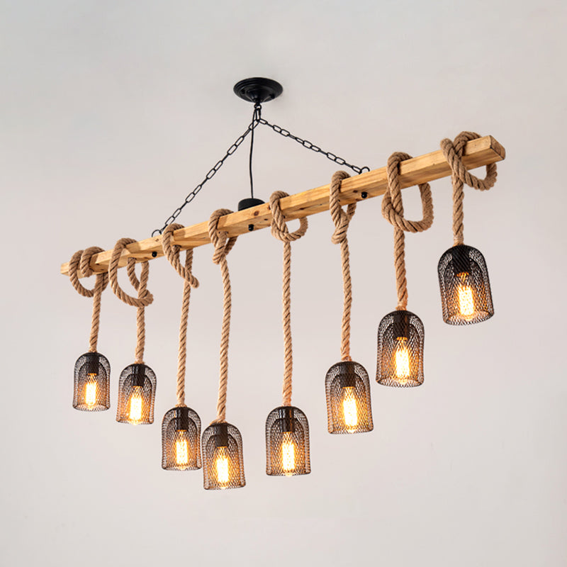 Industrial Pendant Lighting Wood Beam Island Light Fixtures for Restaurant