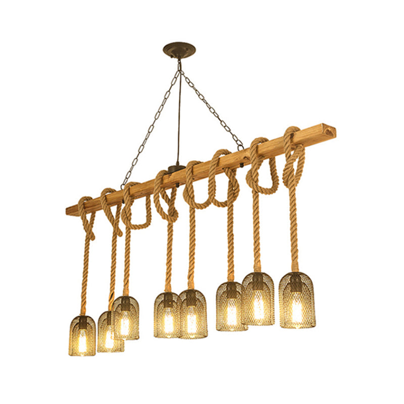 Industrial Pendant Lighting Wood Beam Island Light Fixtures for Restaurant
