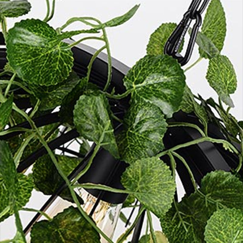 Industrial Style Hanging Lamp Iron Frame Island Light Fixture for Bar (Included Leaves)