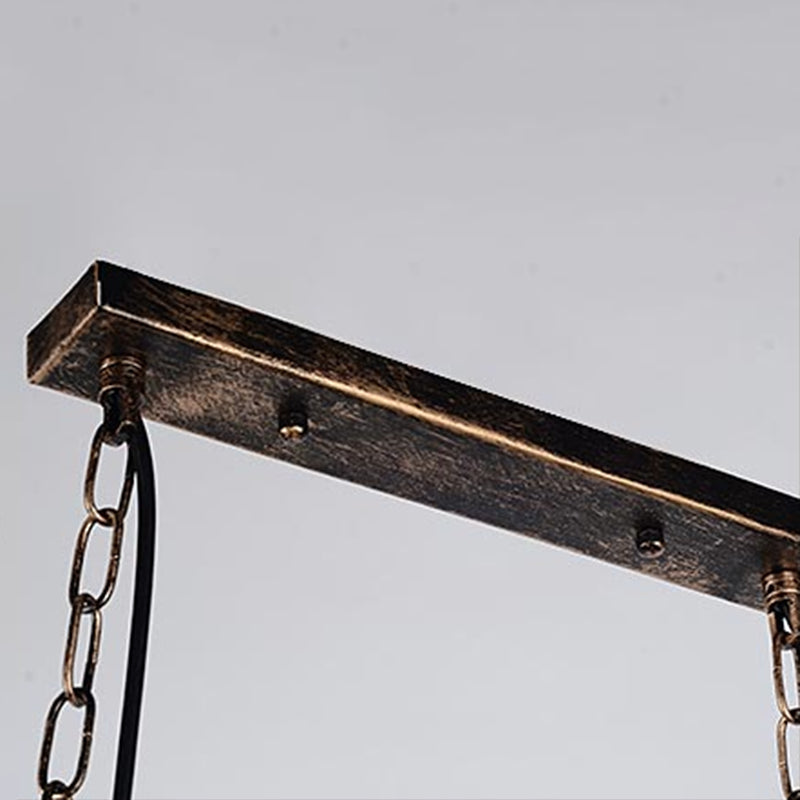 Industrial Style Hanging Lamp Iron Frame Island Light Fixture for Bar (Included Leaves)