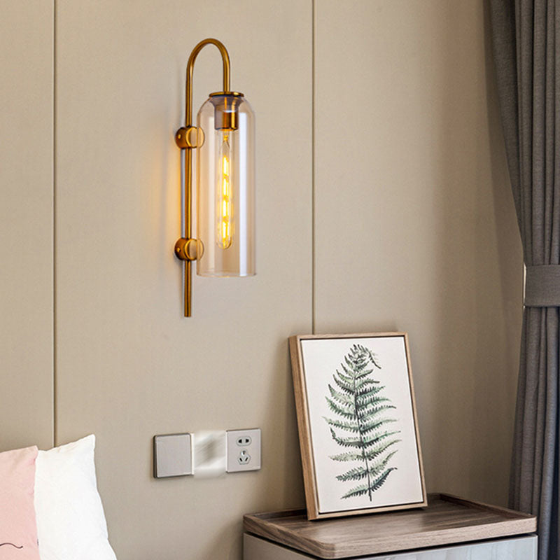 Polish Finish Lighting Industrial Metal/Glass Wall Light for Restaurant