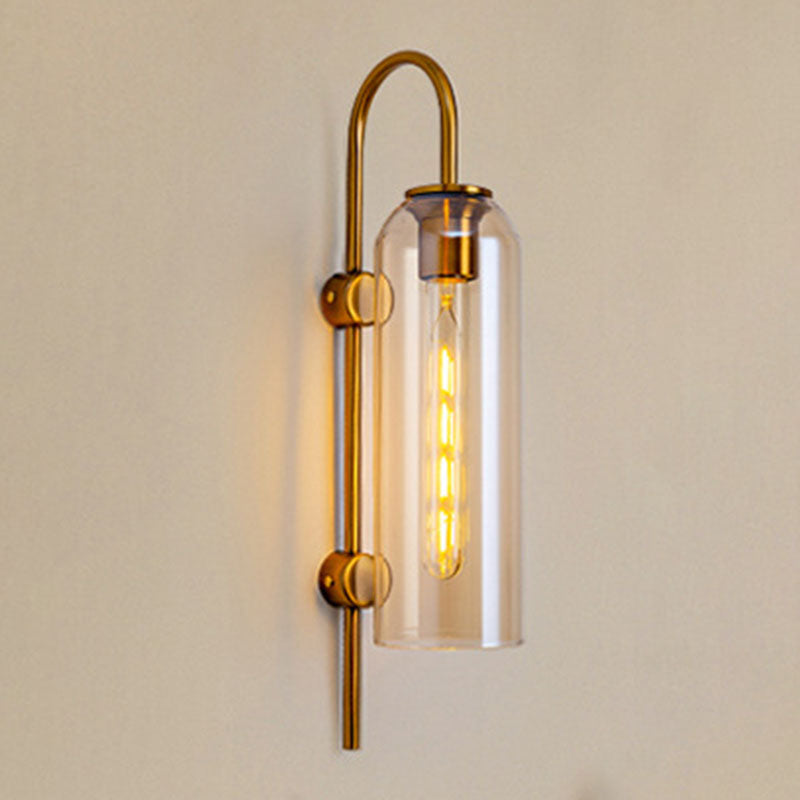Polish Finish Lighting Industrial Metal/Glass Wall Light for Restaurant