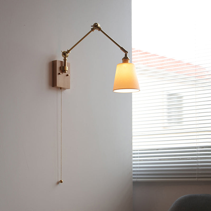 Swing Arm Wall Lamp Modern Ceramic Sconce Lighting for Bedroom