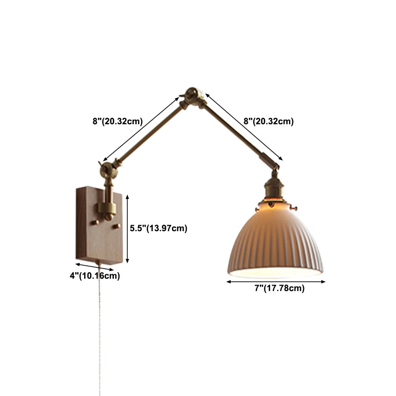 Swing Arm Wall Lamp Modern Ceramic Sconce Lighting for Bedroom