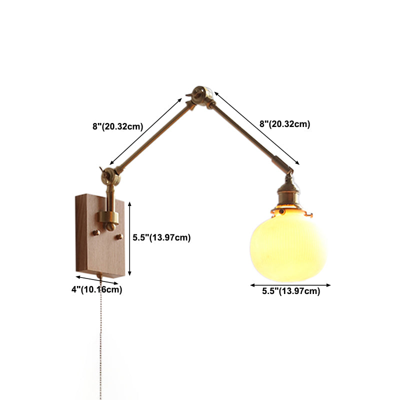 Swing Arm Wall Lamp Modern Ceramic Sconce Lighting for Bedroom