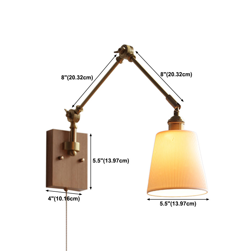 Swing Arm Wall Lamp Modern Ceramic Sconce Lighting for Bedroom
