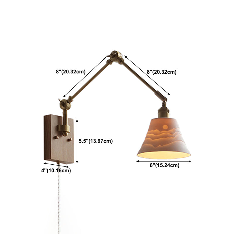 Swing Arm Wall Lamp Modern Ceramic Sconce Lighting for Bedroom