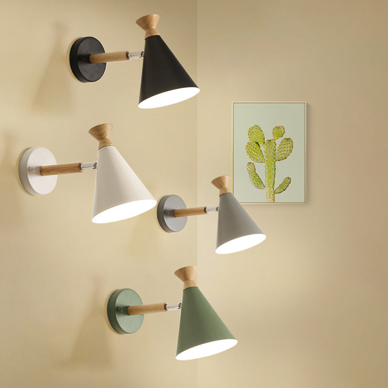 Modernism Wood Wall Light Polish Finish Sconces Lighting for Living Room
