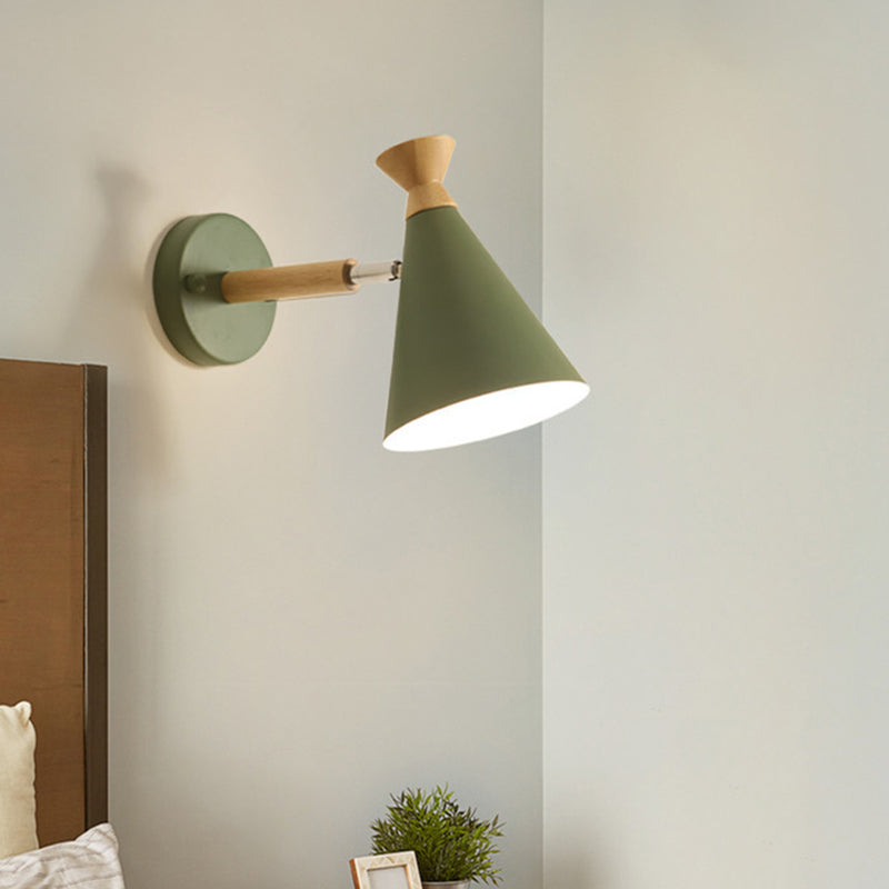 Modernism Wood Wall Light Polish Finish Sconces Lighting for Living Room