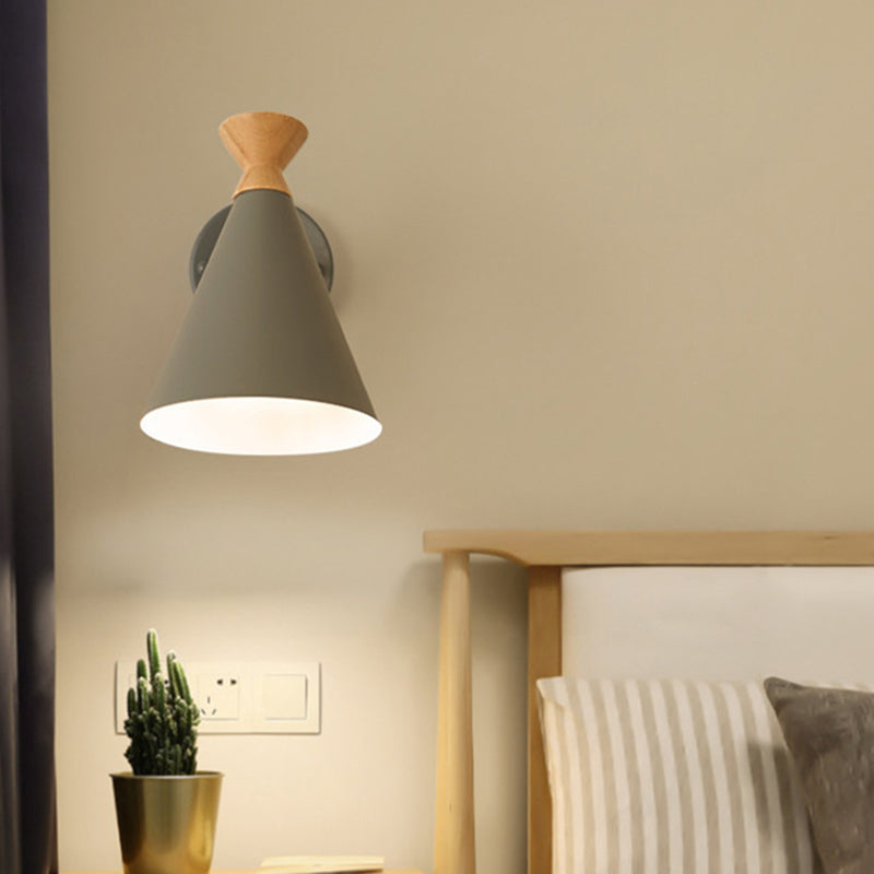 Modernism Wood Wall Light Polish Finish Sconces Lighting for Living Room