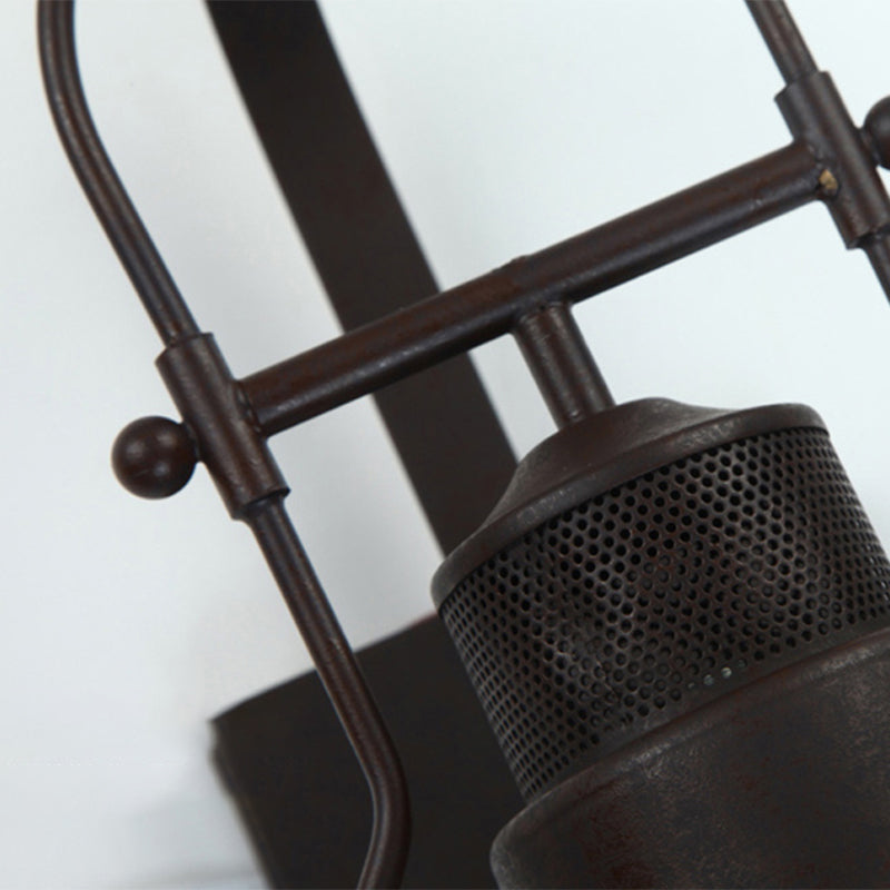 Iron and Glass Wall Lamp Industrial Style Black / White / Rust Wall Sconce
