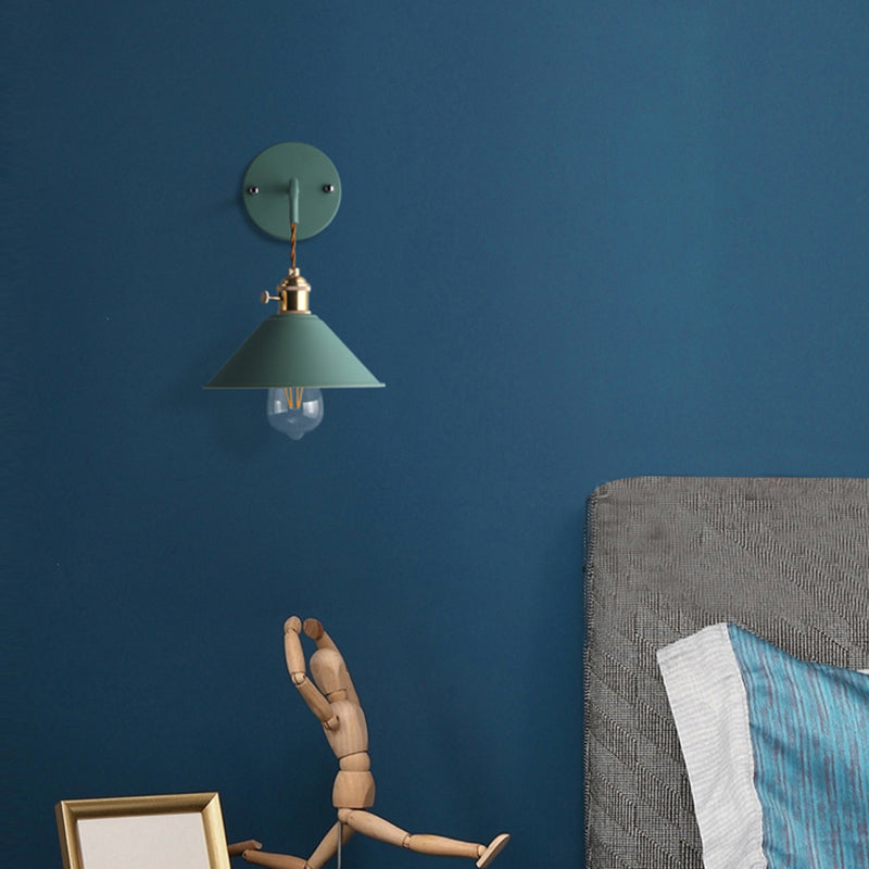 1-Light Cone Wall Light Sconce Modern Style Metal Wall Lighting