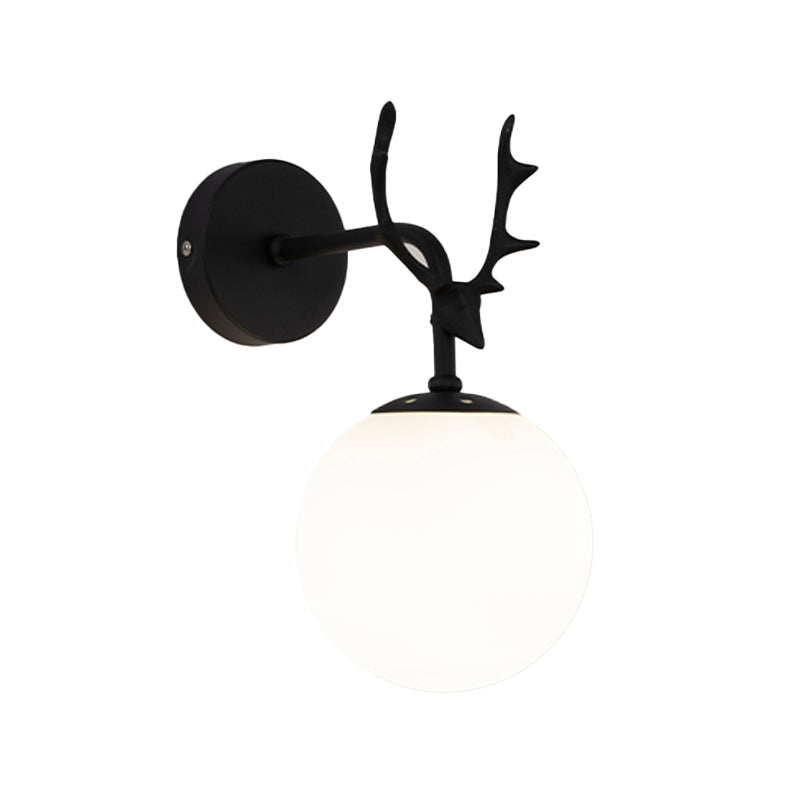 Glass Spherical Shape Wall Light Modern Style 1 Light Wall Mount Fixture for Living Room