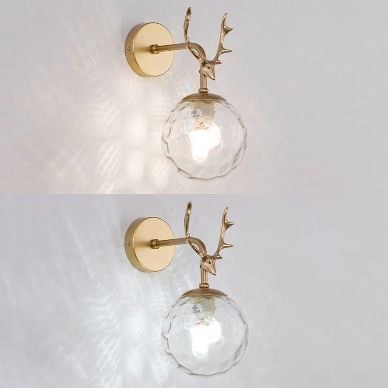 Glass Spherical Shape Wall Light Modern Style 1 Light Wall Mount Fixture for Living Room