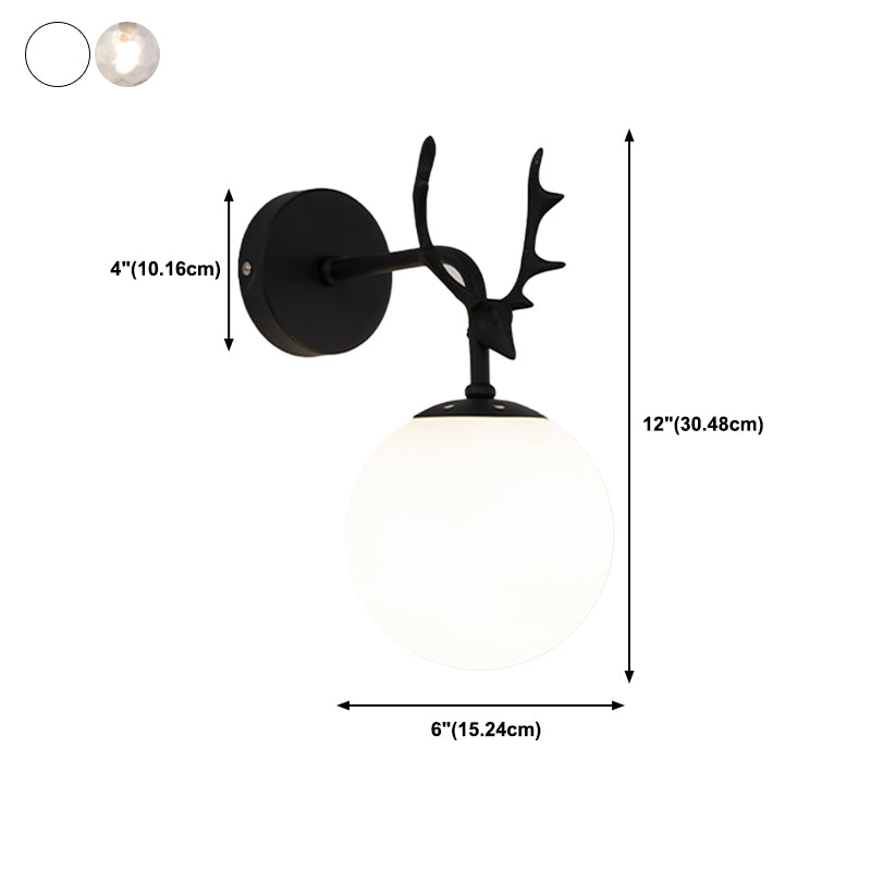 Glass Spherical Shape Wall Light Modern Style 1 Light Wall Mount Fixture for Living Room