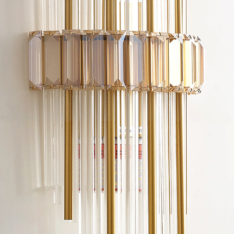 2-Light Geometric Wall Light Sconce Modern Style Glass Wall Lighting