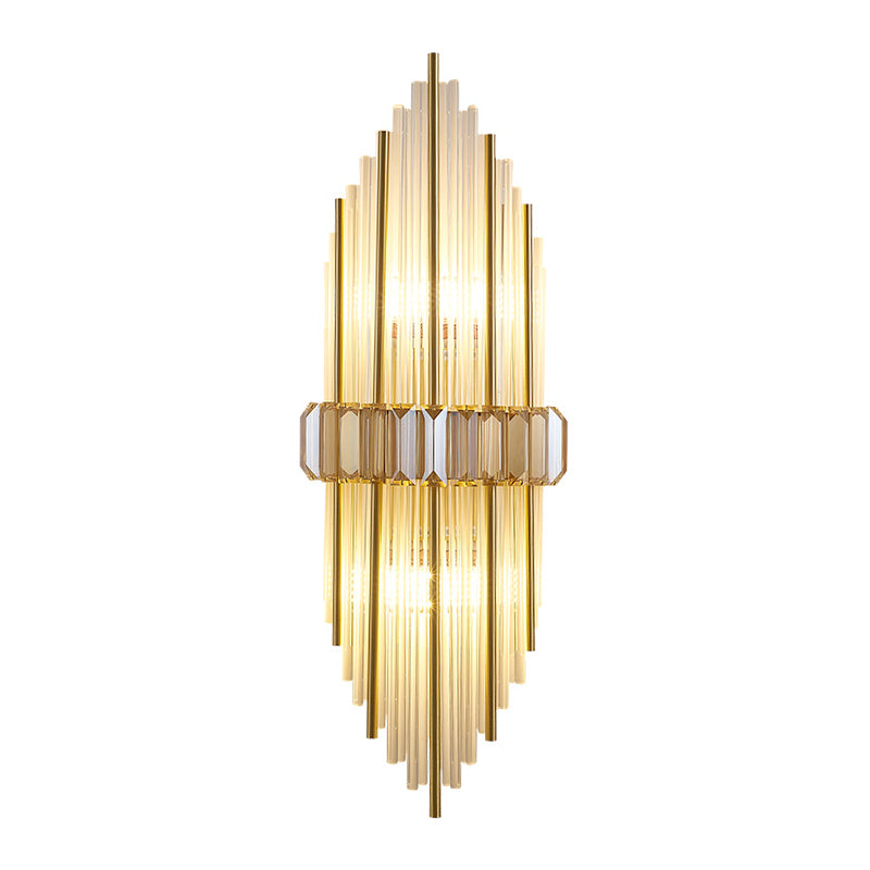 2-Light Geometric Wall Light Sconce Modern Style Glass Wall Lighting