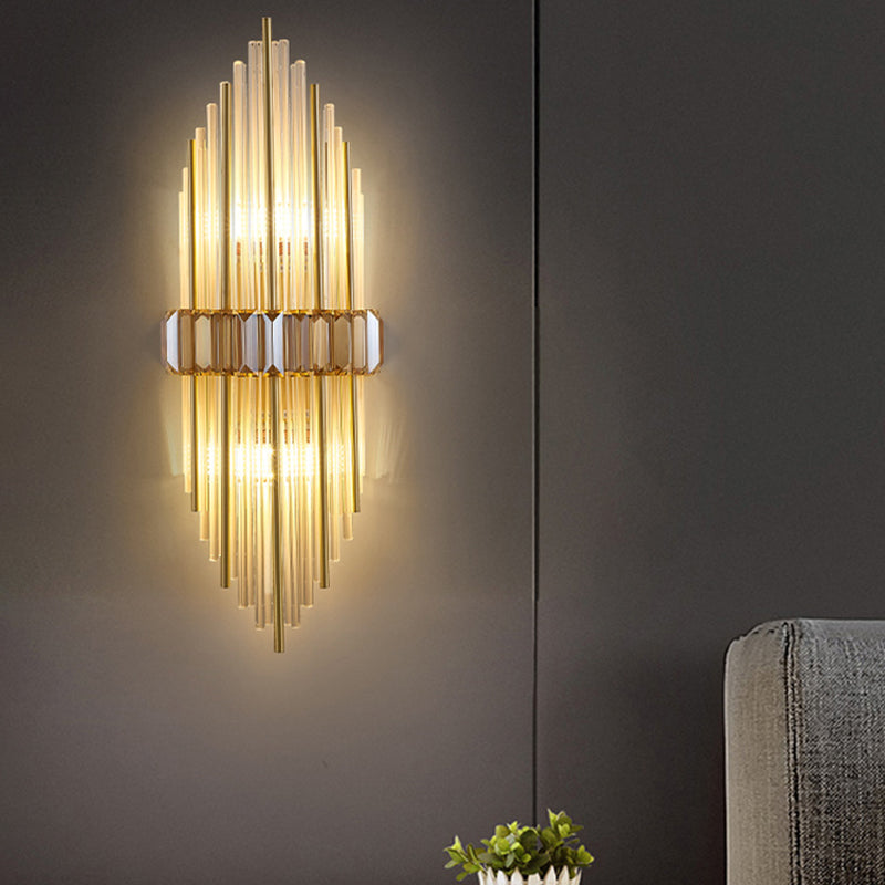 2-Light Geometric Wall Light Sconce Modern Style Glass Wall Lighting