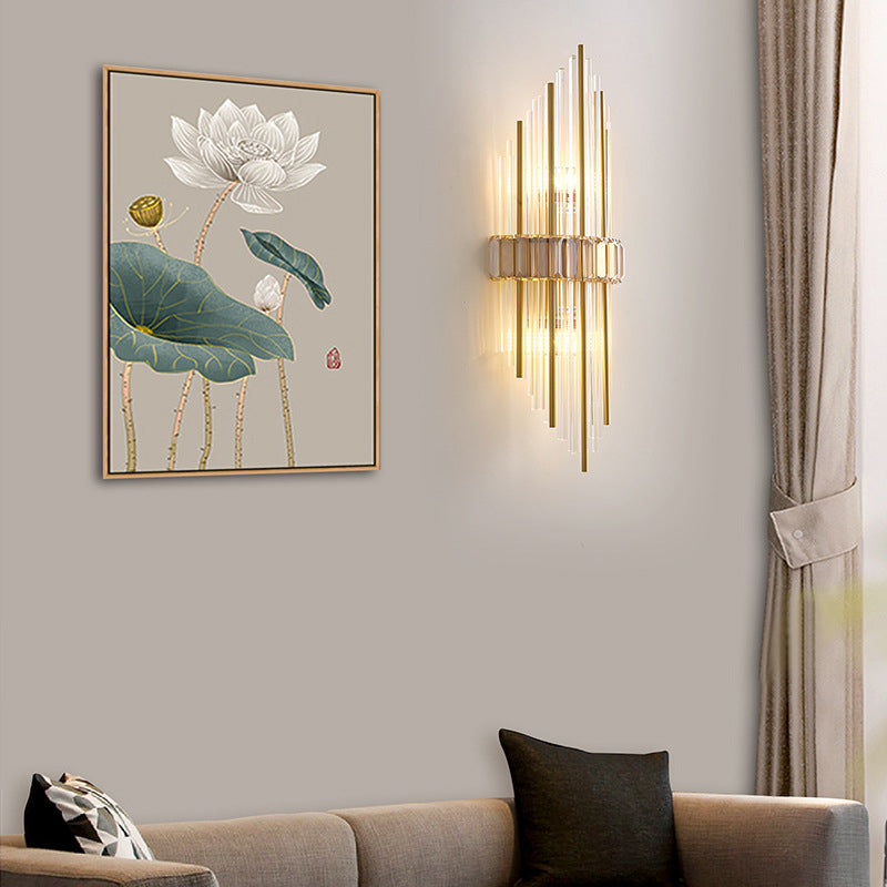 2-Light Geometric Wall Light Sconce Modern Style Glass Wall Lighting