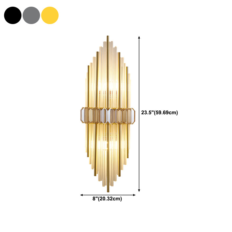 2-Light Geometric Wall Light Sconce Modern Style Glass Wall Lighting