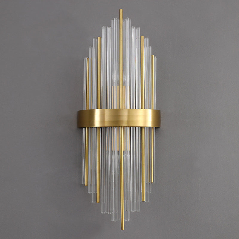 Post-Modern Wall Sconce Gold Wall Light Fixture with Crystal for Bedroom