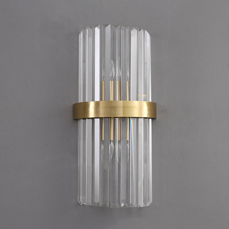 Post-Modern Wall Sconce Gold Wall Light Fixture with Crystal for Bedroom