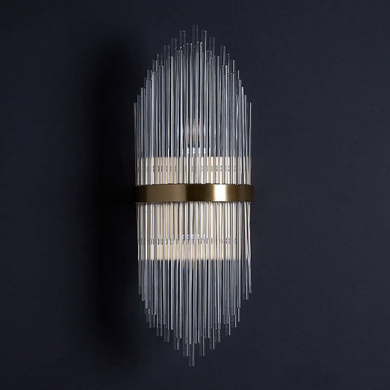 Post-Modern Wall Sconce Gold Wall Light Fixture with Crystal for Bedroom