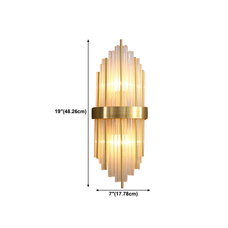 Post-Modern Wall Sconce Gold Wall Light Fixture with Crystal for Bedroom