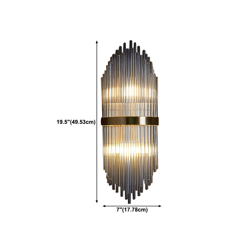 Post-Modern Wall Sconce Gold Wall Light Fixture with Crystal for Bedroom