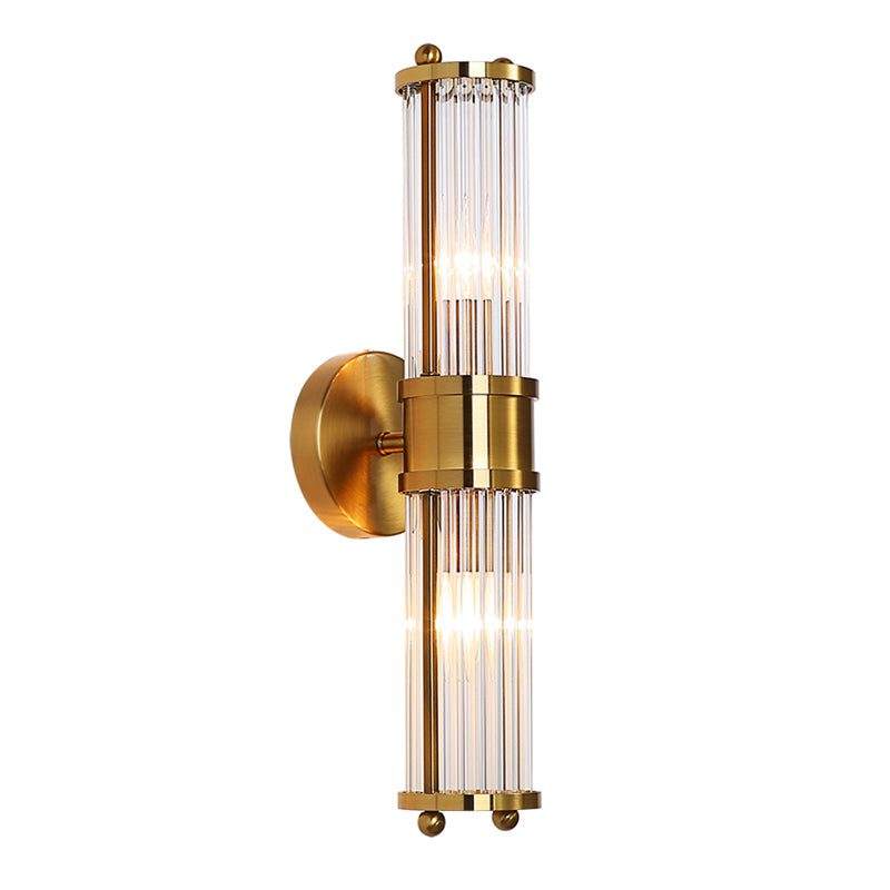Multi-Light Cylinder Wall Light Sconce Modern Style Crystal Wall Lighting