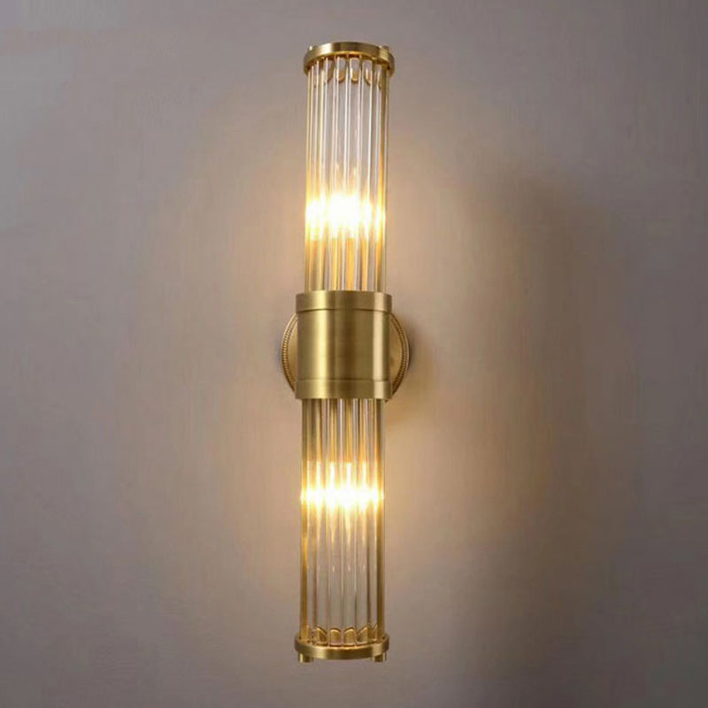 Multi-Light Cylinder Wall Light Sconce Modern Style Crystal Wall Lighting