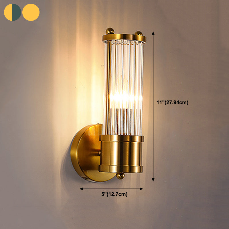 Multi-Light Cylinder Wall Light Sconce Modern Style Crystal Wall Lighting