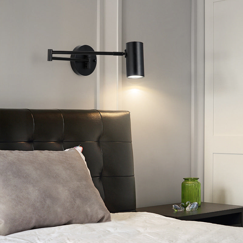 Post-Modern Wall Light Fixture Swing Arm Wall Sconce with Metal for Bedroom